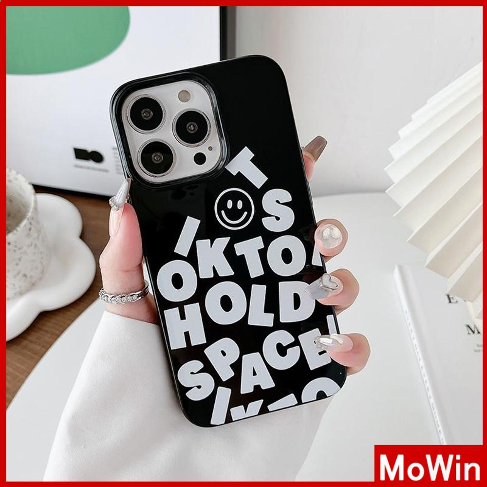 iPhone 11 Case Soft TPU Glossy Black Candy Case Simple Black White English Camera Protection Shockproof Compatible with iPhone 14 13 12 Pro Max 11 XR XS 7Plus 8Plus