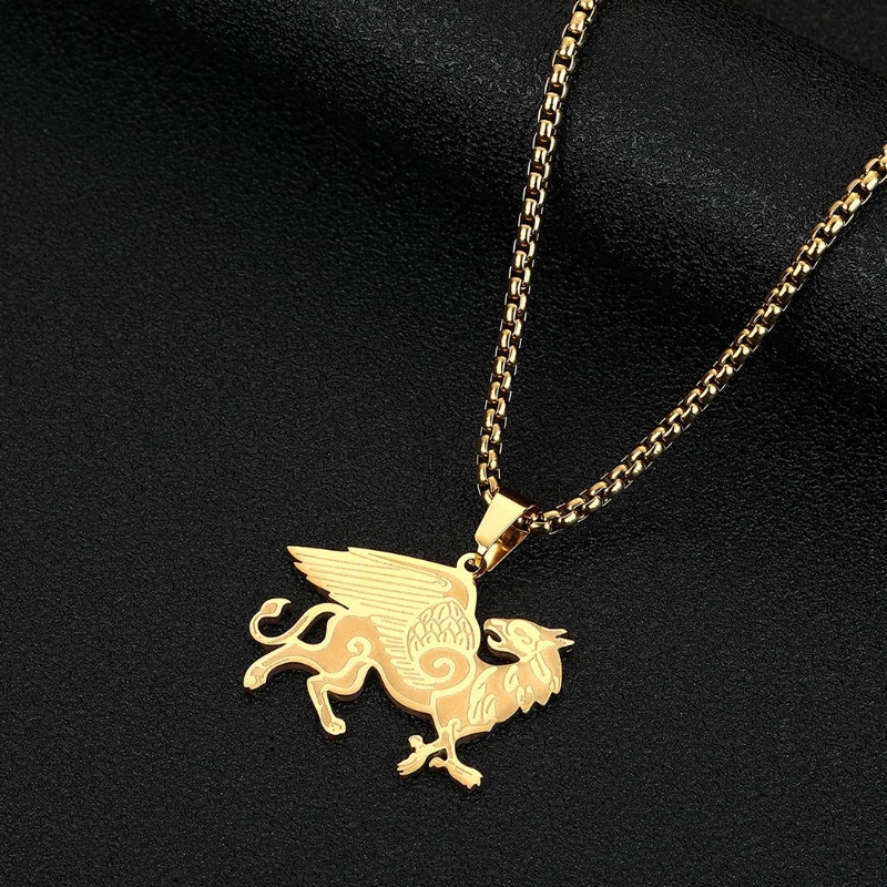 Zh Perhiasan Fashion Pria Anti Karat Anglo Saxon Griffin Liontin Kalung Hip Hop Rock Pesta Perhiasan Pengiriman