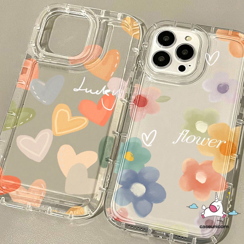 Casing Airbag Shockproof Untuk Redmi 12C A1 9T 10C 10 10A 9 9A 9C NFC Redmi Note 10s 9 8 11s 11 10 10 Pro Max POCO F4 Cat Air Bunga Love Hati Soft Cover Transparan