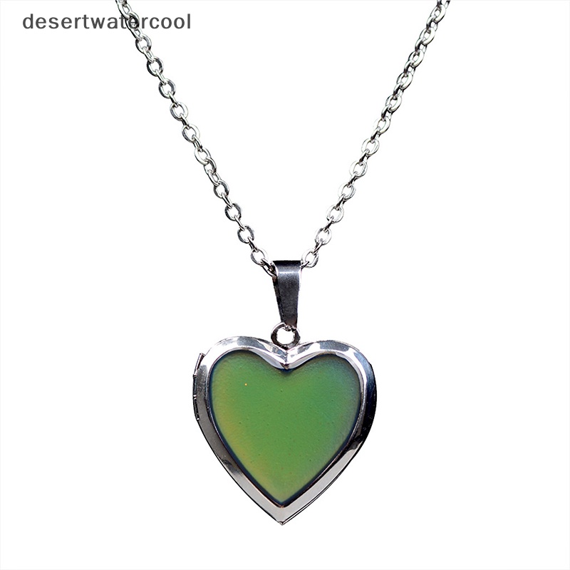 Deid Mood Necklaces Heart Pendant Necklace Temperature Control Kalung Berubah Warna Martijn