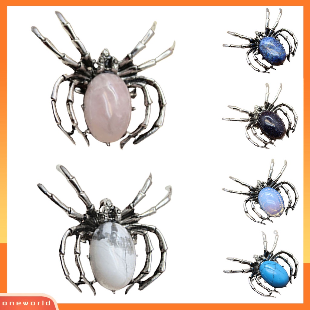 [ONE] Fashion Vintage Wanita Kristal Imitasi Spider Bentuk Liontin Bros Pin Perhiasan Hadiah