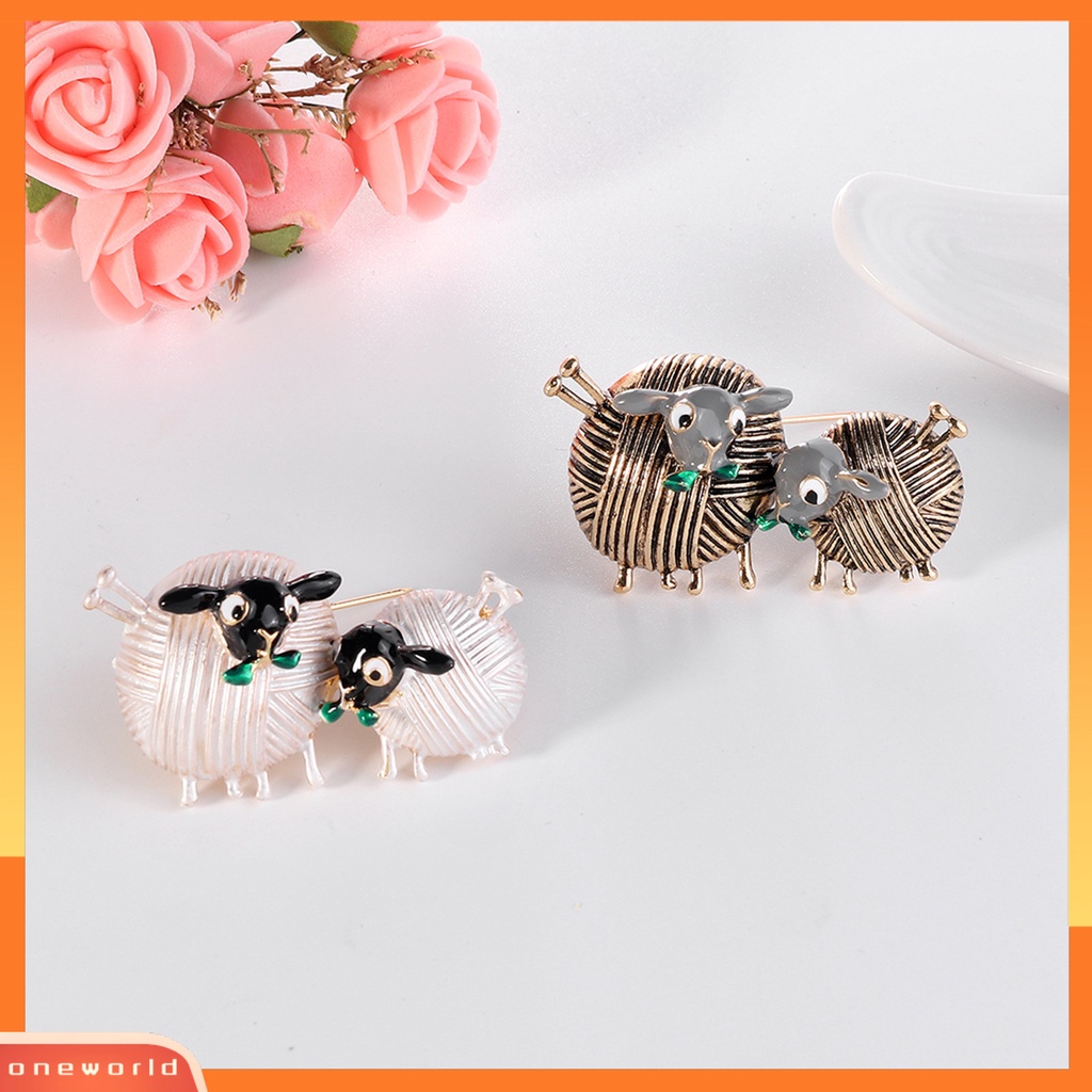 [ONE] Vintage Bola Benang Bentuk Domba Ganda Bros Pin Perhiasan Aksesori Pakaian