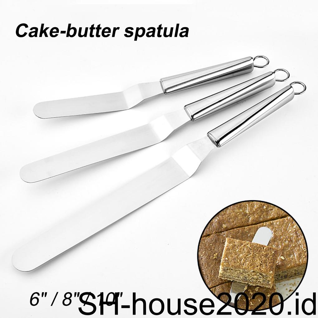 Cake Cream Butter Spatula Stainless Steel Scrapers Dengan Gagang Panjang Icing Rumah DIY Bakery Spreader Smoother Peralatan Panggang Rumah Tangga