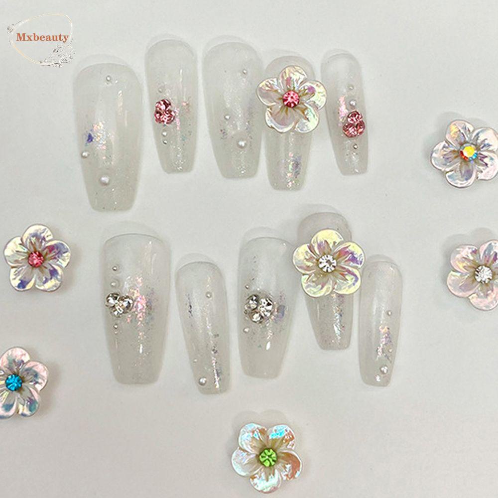 Mxbeauty Bunga Nail Art Dekorasi Manis Lima Kelopak Bunga Fashion DIY Hiasan Kuku 3D Perhiasan Kuku