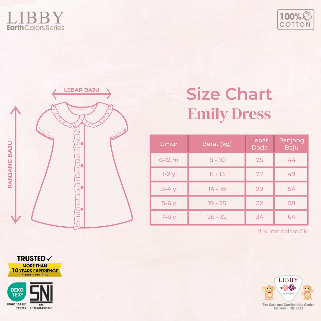 LIBBY EMILY DRESS ANAK PEREMPUAN / DRESS ANAK PEREMPUAN