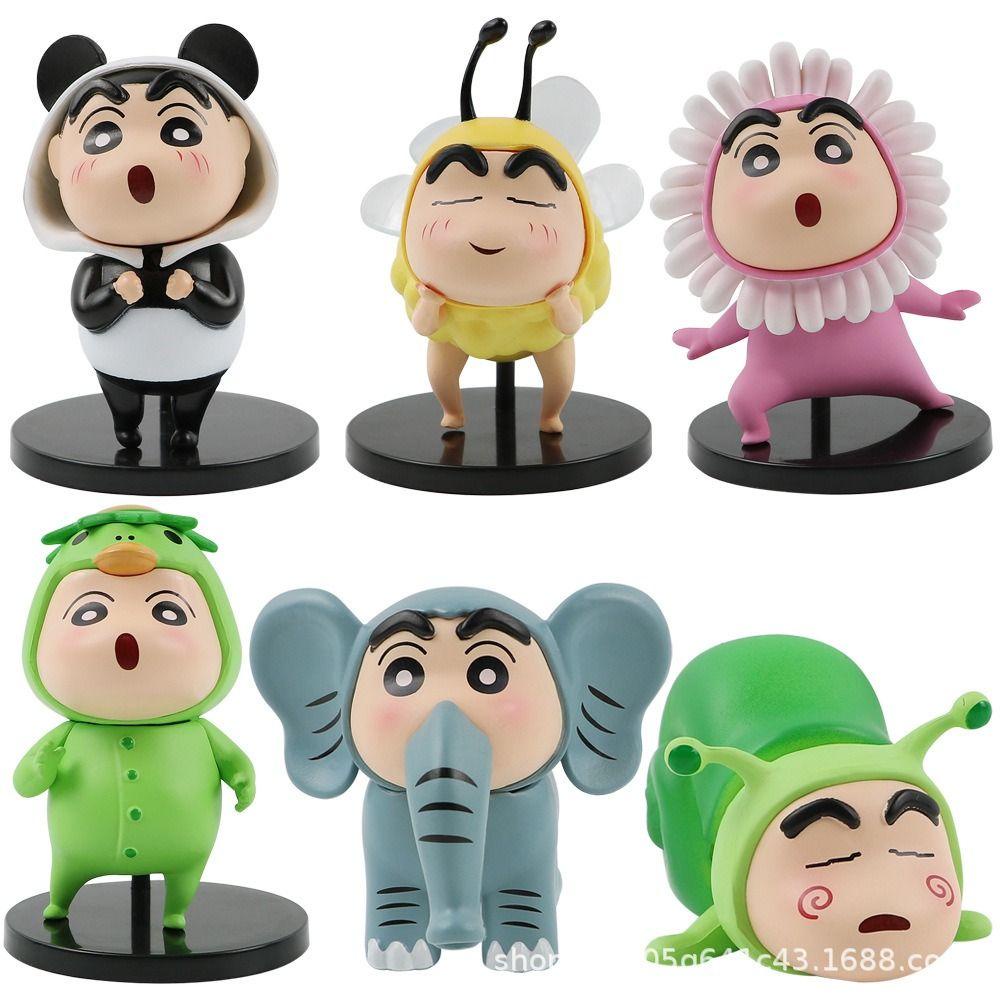 SKJK  Crayon Shin-Chan Anime Figure Kartun Pvc Hadiah Ulang Tahun Desktop Dekorasi Hiasan Kue Crayon Figure Mainan