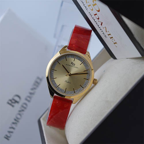 Raymond Daniel RD 240 Gold Akr.Merah, Jam Tangan Wanita, Original