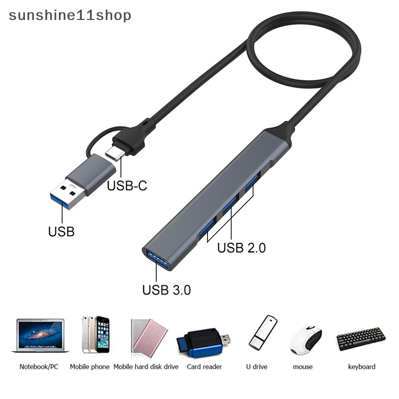 Sho 4port USB 2.0/USB 3.0 HUB Docking Adapter 5Gbps Transmisi Kecepatan Tinggi Multi-port USB Splitter Expander Untuk Komputer PC N