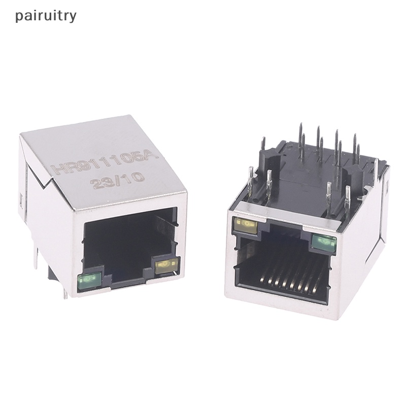 Prt 2PCS HR911105A Ethernet Interface RJ45 Trafo Jaringan 100M Single Port RJ45 Connector PRT