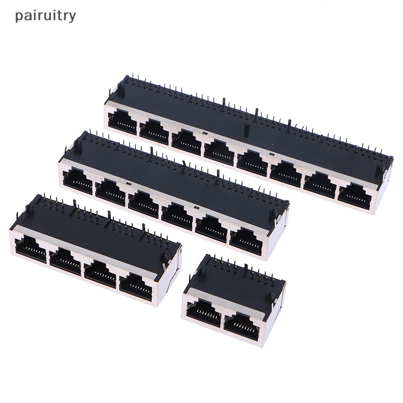 Prt 1x2 /4/6 /8 Port 59 8 Port Series Susun Female RJ45 Jaringan Eterna LAN PCB Socket Connector Jack PRT