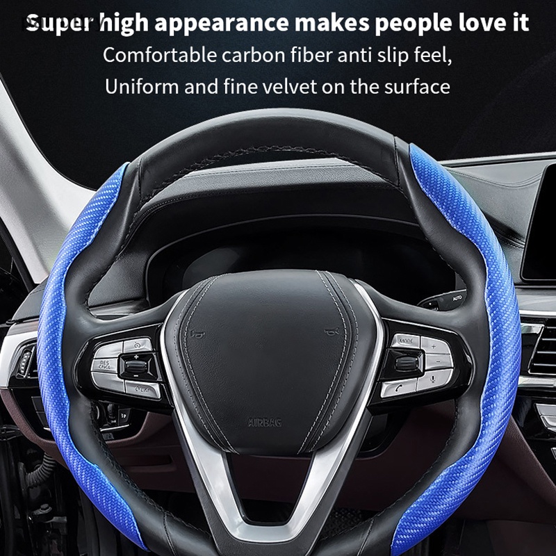 Prt Universal Non-Slip Carbon Fiber Penutup Kemudi Mobil Steering Wheel Booster Cover PRT