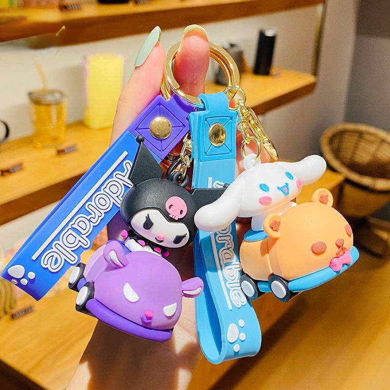 Kawaii Baru Kartun Kuromi Tas Liontin Melody KT Kucing Pribadi Gantungan Kunci Mainan Gadis