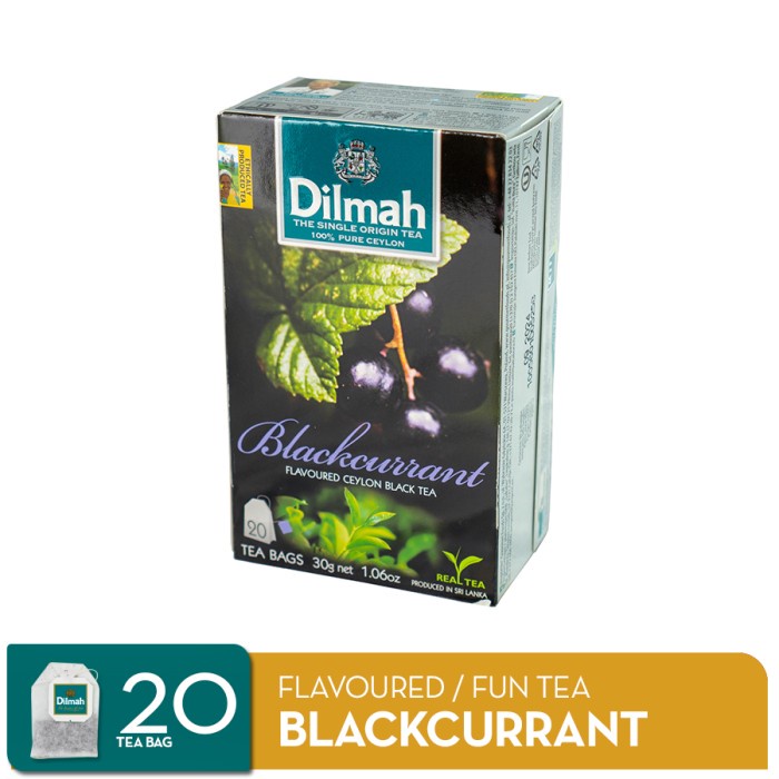 

N.E.W Dilmah Fun Tea Blackcurrant - Teh Celup - Tag Tbag 20s