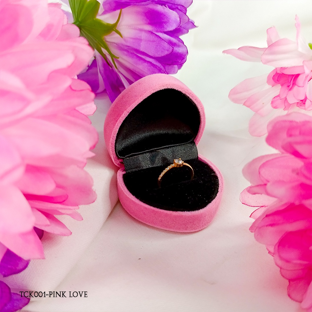 Tempat Cincin Ring Box Tunangan Pengantin Beludru TCK001