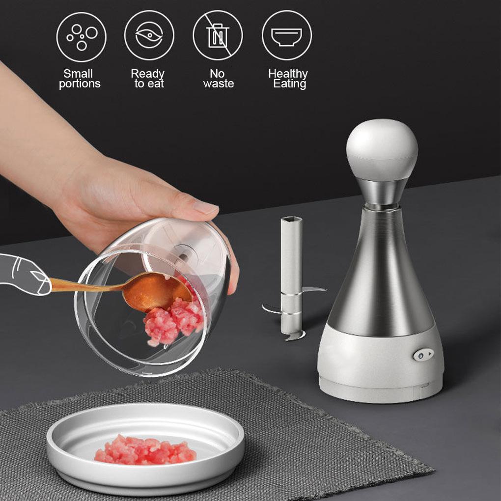Manual Garlic Chopper Mincer Stainless Steel Removable Non-slip Rotary Slicer Penghancur Dapur Untuk Daging Sayur Bumbu Jahe