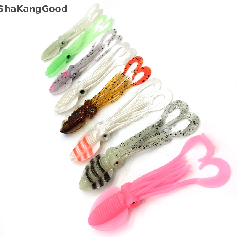 Selip 18 cm Memancing Soft Lure Luminous/UV Squid Jig Mancing Tuna Lures Gurita Rok Laut Memancing Wobbler Umpan Lure Leurre SKK