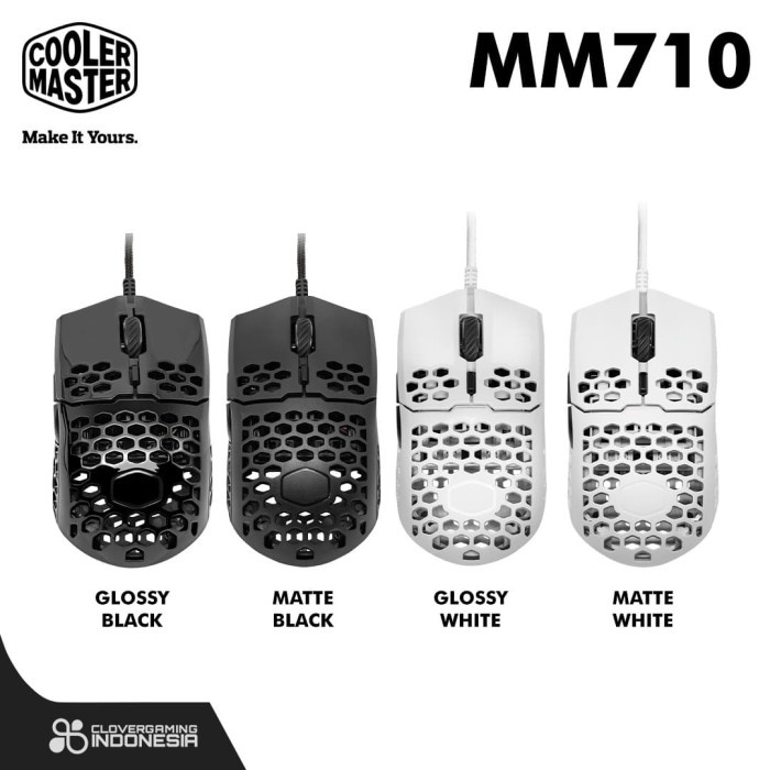 Cooler Master MM710 Matte Glossy PMW3389 - 53g Lighweight Gaming Mouse