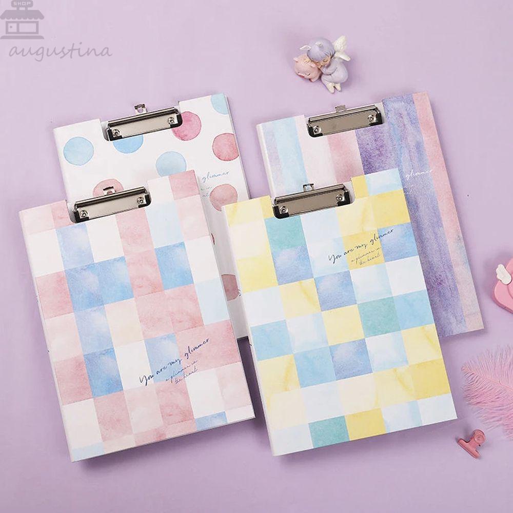 Agustina A4 Clipboard Organizer File Folder Perlengkapan Kantor Memo Klip Dengan Lubang Gantung Alas Tulisan A4 Paperboard Document Board Clip