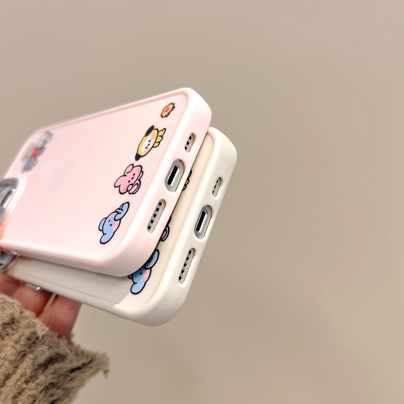 All New Electroplated Camera Skin Silicone Soft Case IPhone 11 12 13 14 Pro Max Women's Fashion Gift Cute Cartoon Phone Case The BT Pink White