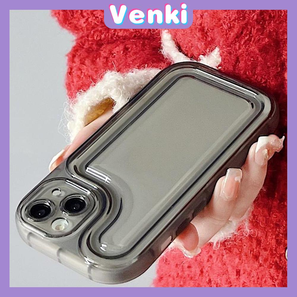 VENKI - Untuk iPhone 14 Pro Max iPhone Case Acrylic Hard Case Bening Case Airbag Tahan Guncangan Kamera Case Ungu Hitam Kompatibel dengan iPhone 13 Pro Max 12 Pro Max 11 Pro Max