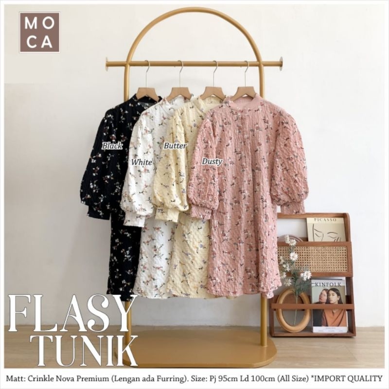 FLASY SALIO TUNIK ORI MOCA | Crinkle Motif Premium