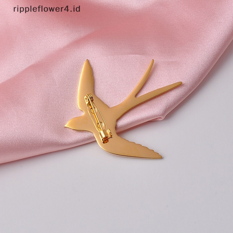 {rippleflower4.id} Bros Walet Kecil Baja Titanium Yang Modis Logam Pin Lucu Kepribadian Bros Serbaguna Dekorasi Pakaian Hiasan Dada~