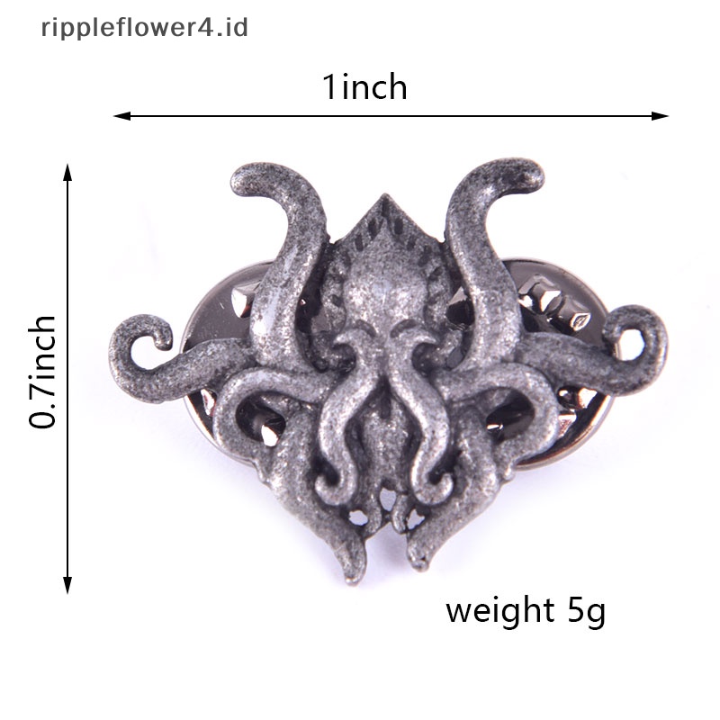 {rippleflower4.id} Cthulhu Lencana Bros Pin Kerah Untuk Baju Ransel Topi Hiasan Perhiasan~