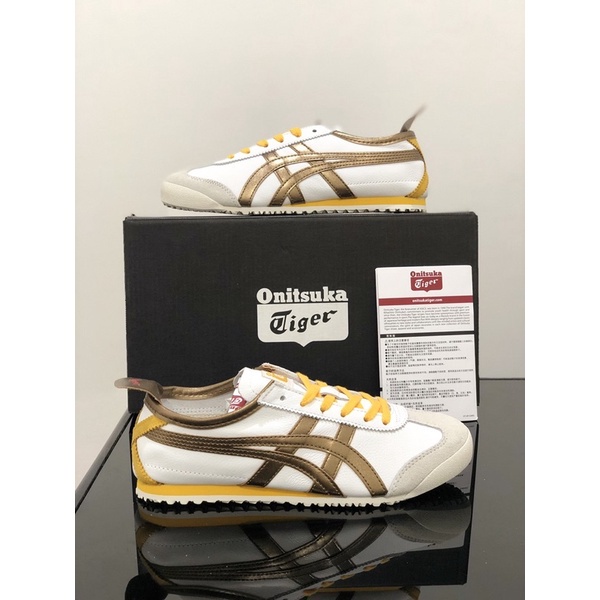 Sepatu Onitsuka Tiger Mexico 66 White Gold X Yellow Free Paperbag