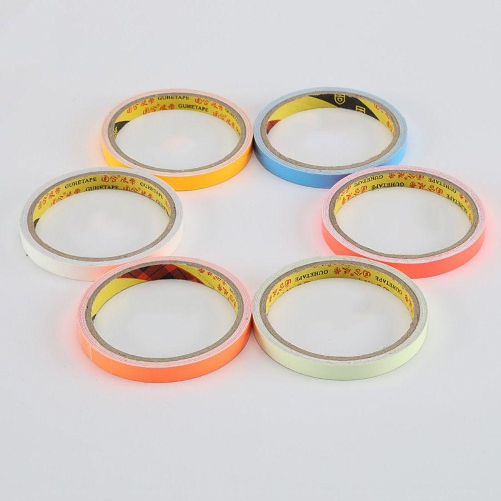 TOP 6pcs Glow Tape 60ft Total Lantai Panjang, Steps Mark Warna-Warni Terang Untuk Teater, Stage Luminous Tape