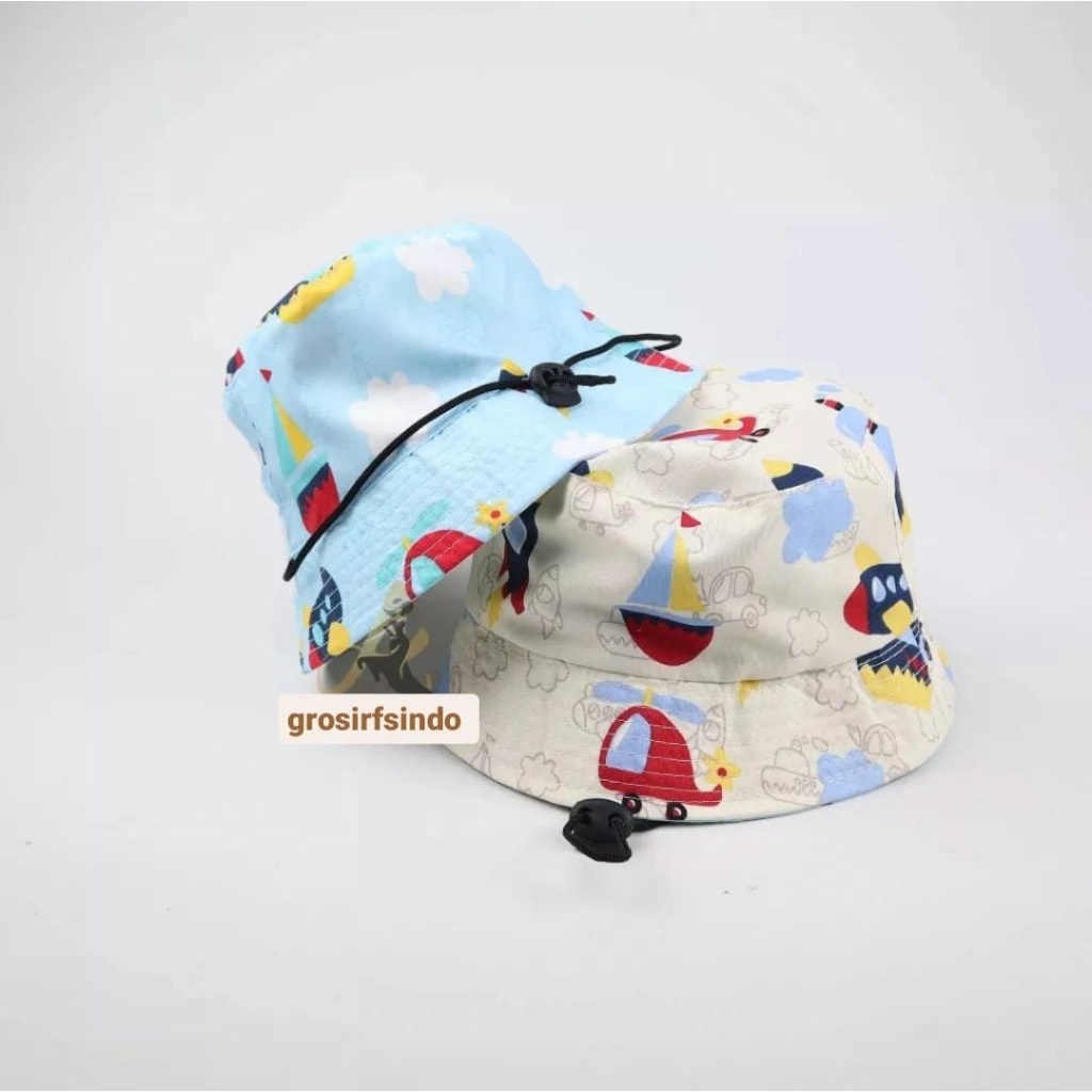 Bucket Hat Anak Tali/ Bucket Anak Karakter/ Topi Bucket Keren