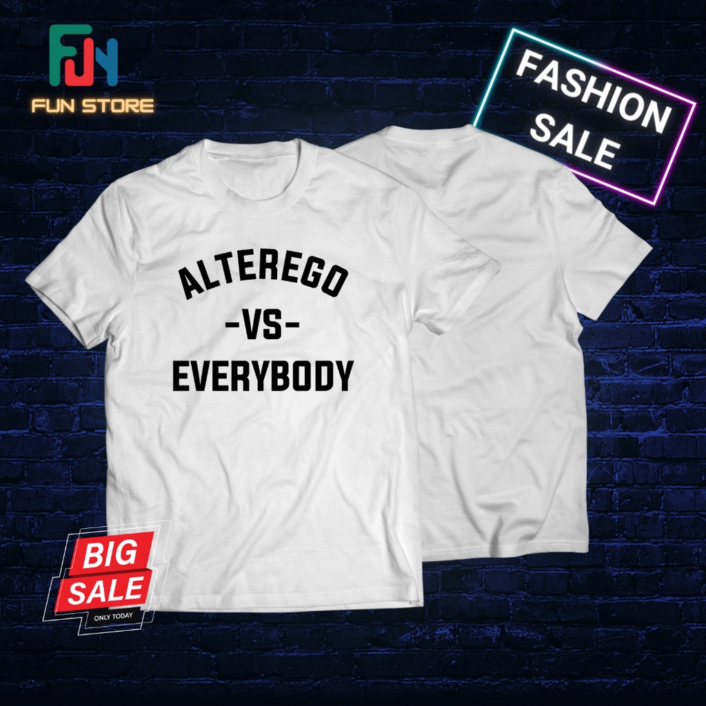 Kaos Alter ego Merch 2023 Hitam Putih Oversize L XL XXXXXL XXXl 4XL XXL M S Bahan Cotton Premium Baj
