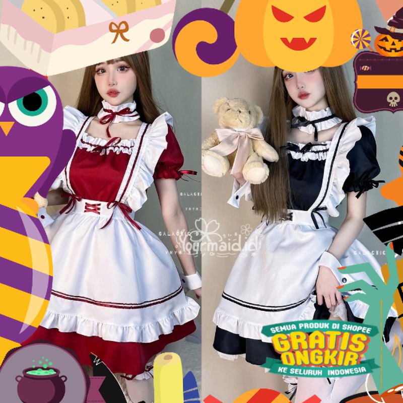 READY STOCK MAID SET COSPLAY COSTUME KOSTUM DRESS ANIME GIRL ANAK DEWASA NEKO LOVE JAPANESE LOLITA C