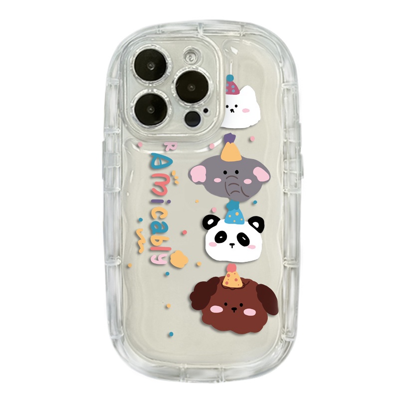 IPHONE Cute Soft Animals Casing Transparan Kompatibel Untuk Iphone14 13 12 11 Pro Max Casing XS X Xr8 +7Plus Silikon Shockproof Phone Cover Cell Precticer