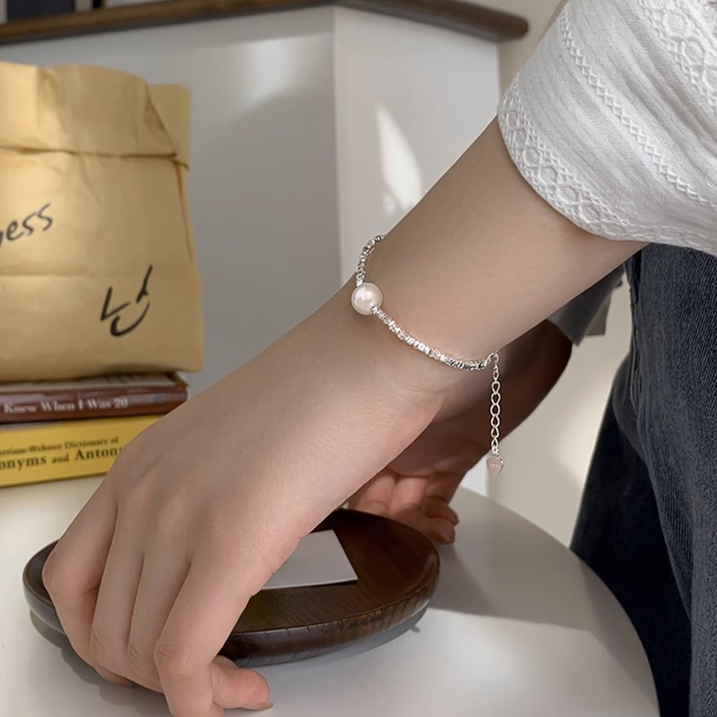 Kami Bunga Elegan S925 Perak Bersinar Kecil Berkilau Besar Mutiara Liontin Choker Kalung Untuk Wanita Gadis Klasik Tulang Selangka Rantai Pesona Kalung Fashion Perhiasan Aksesoris