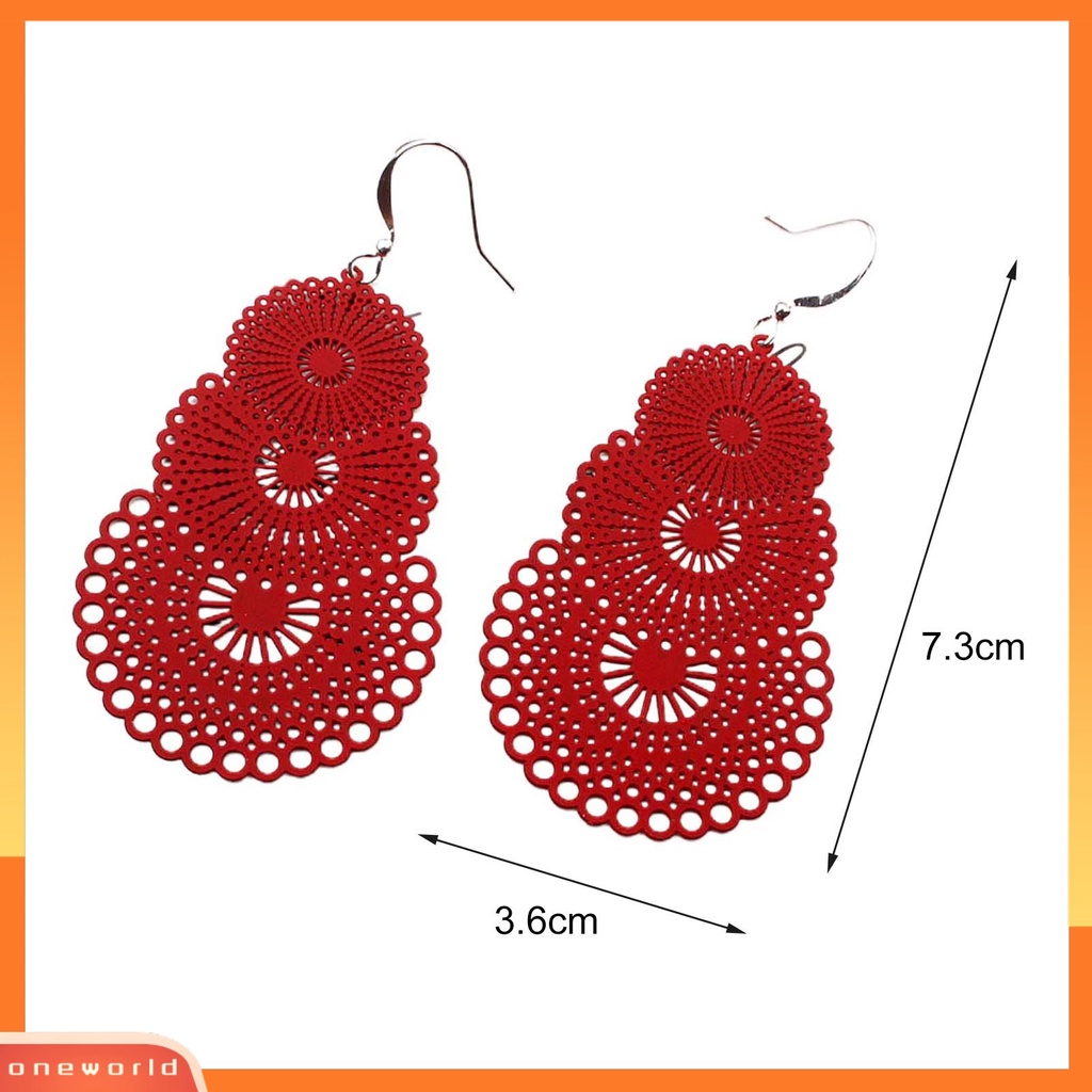 [WOD] 1pasang Anting Lady Bulat Hollow Out Liontin Vintage Anting Gantung Untuk Hadiah