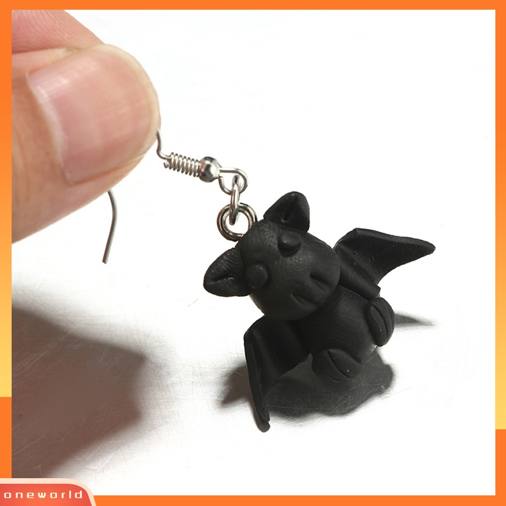[WOD] Lucu Wanita 3D Kartun Hewan Polymer Clay Pendant Hook Anting Perhiasan Hadiah