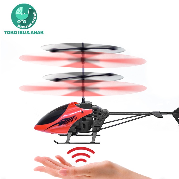 Bostonstore Mainan Pesawat Anak dengan infrared/Sensor Tangan Flying Helikopter