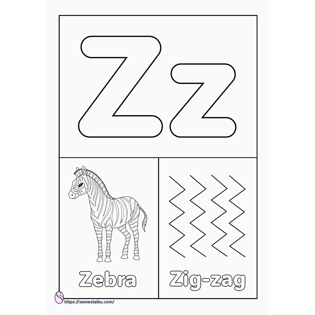 

[Whispers] Gambar Sketsa Mewarnai ~ ABJAD A-Z (26 Lembar) / Seketsa Lukis / Drawing Sketch /