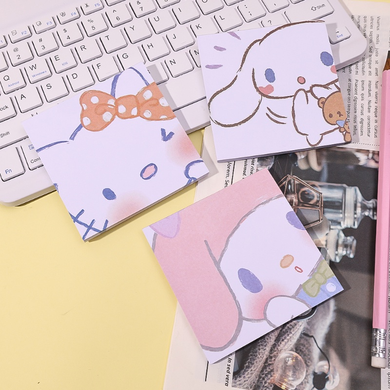 50lembar /Pack Compact Halus Kartun Sanrio Sticky Notes Girly Lucu Kecil Memo Pads Alat Tulis Siswa Perlengkapan Sekolah