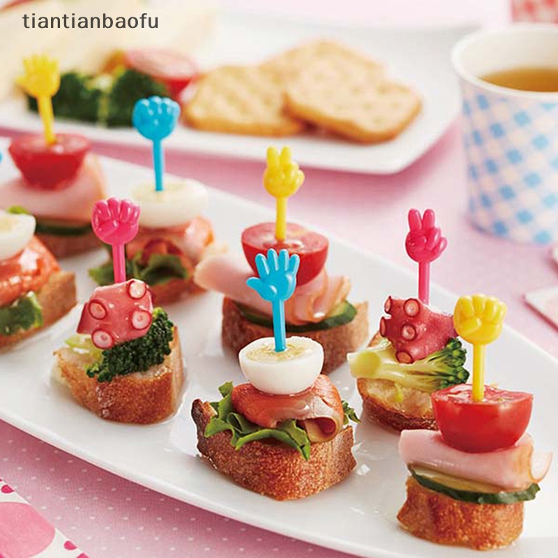 [tiantianbaofu] 9 Pcs Mini Anak Hewan Makanan Buah Picks Garpu Kotak Makan Aksesori Dekorasi Alat Butik