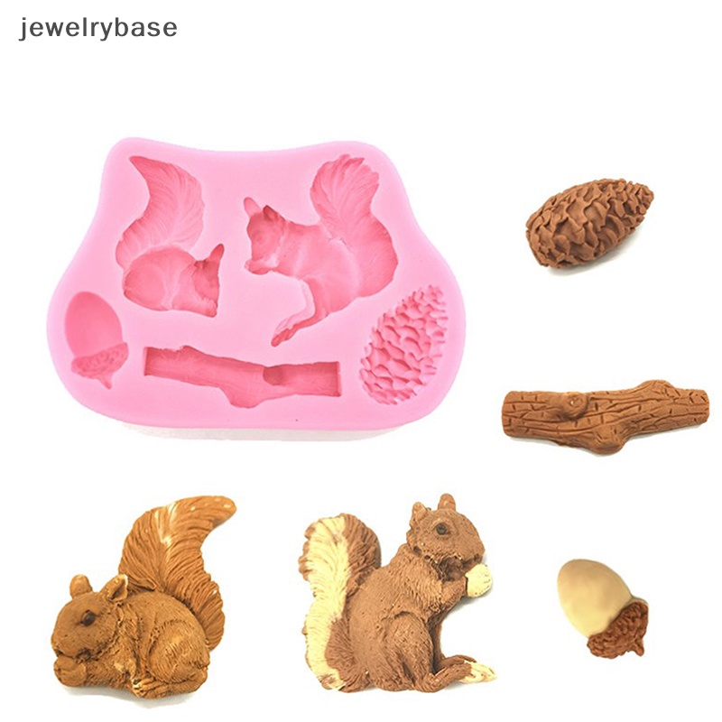 [jewelrybase] Cetakan Silikon Pemodelan Tupai Dapur DIY Dekorasi Kue Fudge Cookie Tools Butik