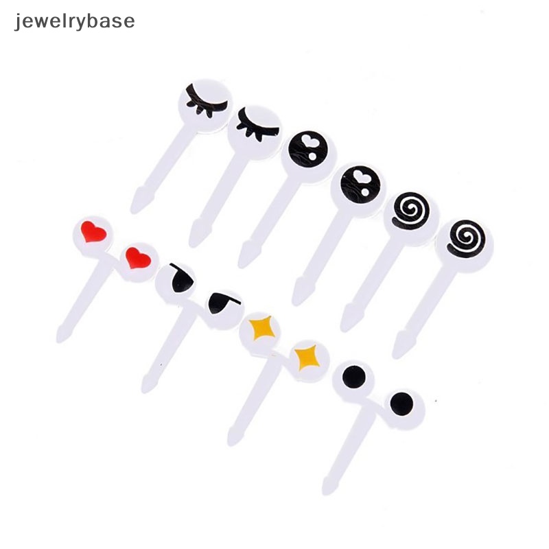 [jewelrybase] Lovely 10pcs Tusuk Gigi Buah Plastik Lovely Mata Kartun Garpu Bento Hias Butik