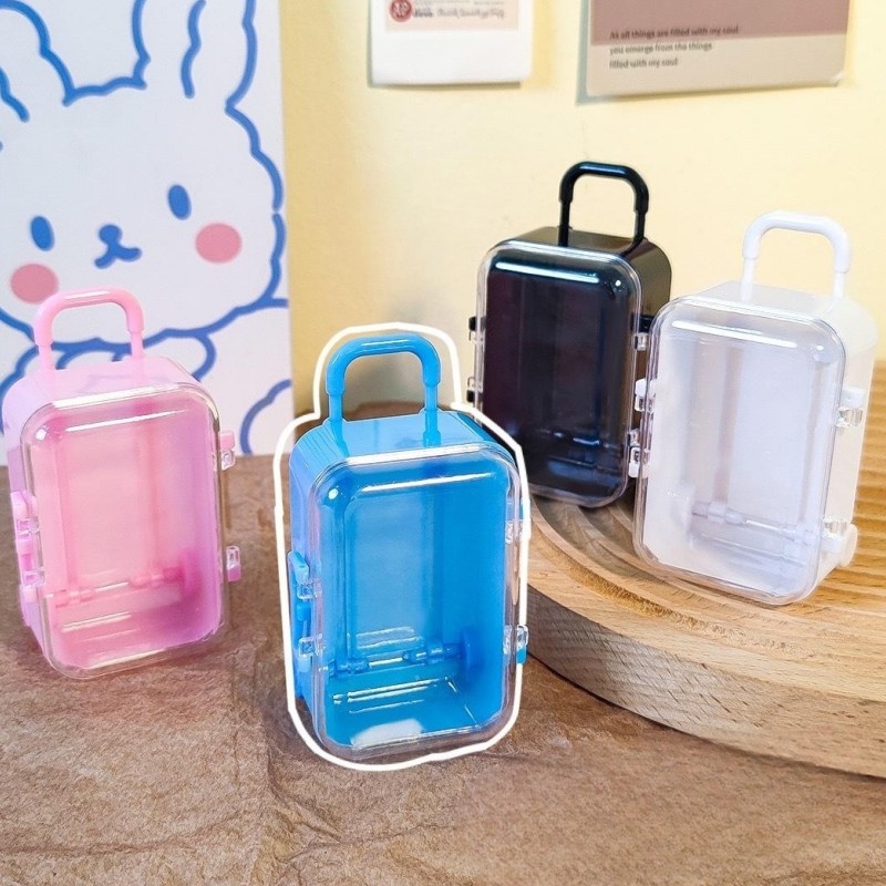 Mini Roller Travel Suitcase Candy Box/ Kepribadian Kreatif Pernikahan Kasus Plastik/ Bagasi Troli Mainan Kecil Storage Box Organizer