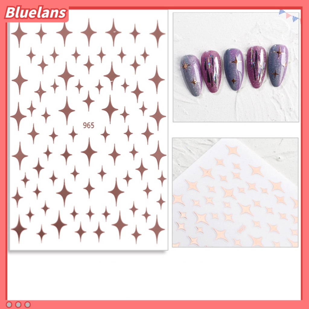 [BLM] 7pcs /Set Stiker Meteor Kuku Lem Belakang Mudah Ditempel Glitter Starlight Meteor 3D Manicure Stickers Untuk Perempuan