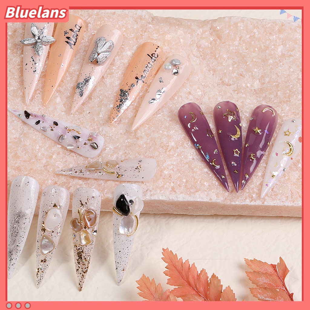 [BLM] 1kotak Dekorasi Kuku 12kisi Desain DIY Bahan Alloy Hiasan Kuku 3D Sequin Untuk Wanita