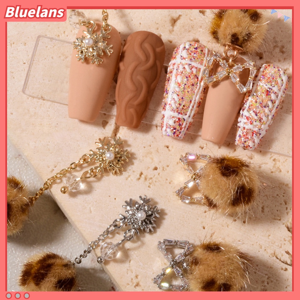 [BLM] Liontin Kuku Rantai Bola Hidup Gloss Hiasan Perhiasan Kuku Liontin Berlian Imitasi Untuk Manicure