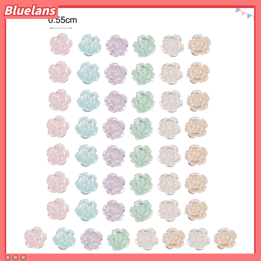 [BLM] 50pcs Manicure Dekorasi Indah DIY Ringan Multicolor Camellia Hiasan Kuku Untuk Wanita