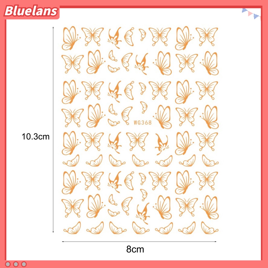 [BLM] Stiker Kuku Bentuk Indah Tahan Air Eye-catching Butterfly Nail Art Decal Easy-Peel Nail Nail Nail Nail Sticker Perlengkapan Kecantikan