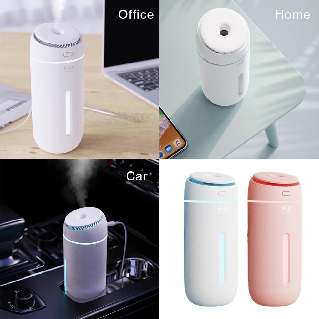 Abs Humidifier Udara 2gear Adjustable Anti Bocor 400ml Silinder Tombol Kontrol Kamar Tidur Mobil Pengharum Mist Maker