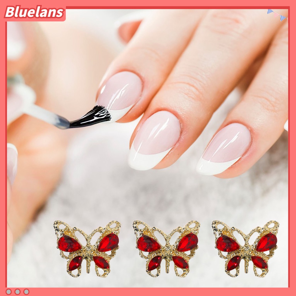 [BLM] 10pcs Kuku Berlian Imitasi Tiga Dimensi Bersinar Mewah Bentuk Kupu-Kupu Mudah Diterapkan DIY Nail Art Nail-Beauty Faux Crystal Nail Jewelry Charms Perlengkapan Salon Kuku